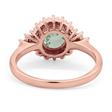 Art Deco Round Natural Stone Flower Ring