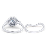 Two Piece Round Natural Stone Cluster Ring