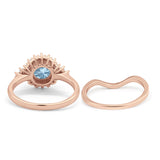 Two Piece Round Natural Stone Cluster Ring