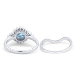 Two Piece Round Natural Stone Cluster Ring