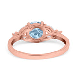 Art Deco Round Natural Stone Leaf Style Ring