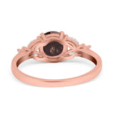 Art Deco Round Natural Stone Leaf Style Ring