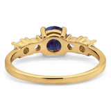 Five Stone Round Natural Stone Ring