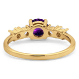 Five Stone Round Natural Stone Ring