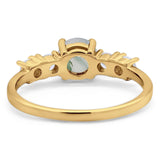 Five Stone Round Natural Stone Ring