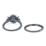 Two Piece Oval Natural Stone Bridal Ring