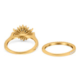 Two Piece Oval Natural Stone Bridal Ring
