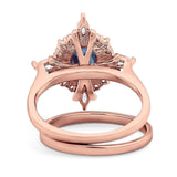 Two Piece Oval Natural Stone Bridal Ring