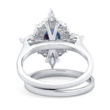 Two Piece Oval Natural Stone Bridal Ring