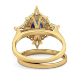 Two Piece Oval Natural Stone Bridal Ring