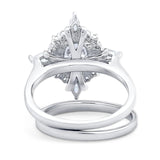 Two Piece Oval Natural Stone Bridal Ring