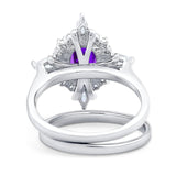 Two Piece Oval Natural Stone Bridal Ring