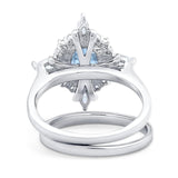 Two Piece Oval Natural Stone Bridal Ring