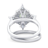 Two Piece Oval Natural Stone Bridal Ring