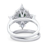 Two Piece Oval Natural Stone Bridal Ring