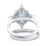 Two Piece Oval Natural Stone Bridal Ring