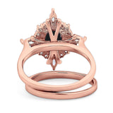 Two Piece Oval Natural Stone Bridal Ring