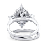 Two Piece Oval Natural Stone Bridal Ring