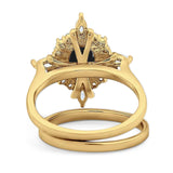 Two Piece Oval Natural Stone Bridal Ring