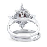 Two Piece Oval Natural Stone Bridal Ring