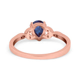 Pear Teardrop Natural Stone Floral Ring