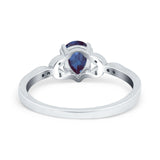 Pear Teardrop Natural Stone Floral Ring