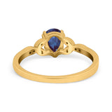 Pear Teardrop Natural Stone Floral Ring