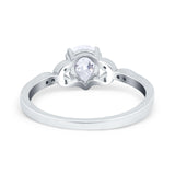 Pear Teardrop Natural Stone Floral Ring