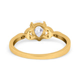 Pear Teardrop Natural Stone Floral Ring