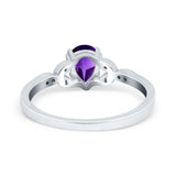 Pear Teardrop Natural Stone Floral Ring