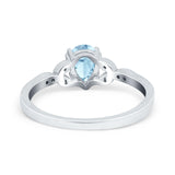 Pear Teardrop Natural Stone Floral Ring