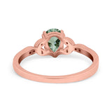 Pear Teardrop Natural Stone Floral Ring