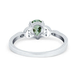 Pear Teardrop Natural Stone Floral Ring