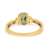 Pear Teardrop Natural Stone Floral Ring