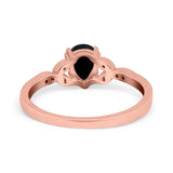 Pear Teardrop Natural Stone Floral Ring