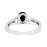 Pear Teardrop Natural Stone Floral Ring