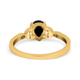 Pear Teardrop Natural Stone Floral Ring