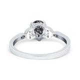 Pear Teardrop Natural Stone Floral Ring