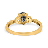 Pear Teardrop Natural Stone Floral Ring