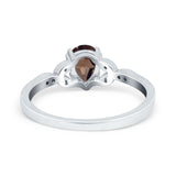 Pear Teardrop Natural Stone Floral Ring