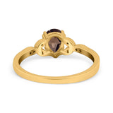 Pear Teardrop Natural Stone Floral Ring