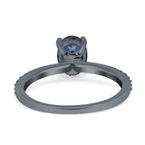 Art Deco Oval Natural Stone Wedding Ring