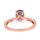 Art Deco Oval Natural Stone Wedding Ring