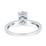 Art Deco Oval Natural Stone Wedding Ring