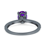 Art Deco Oval Natural Stone Wedding Ring