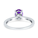 Art Deco Oval Natural Stone Wedding Ring