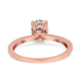 Art Deco Oval Natural Stone Wedding Ring