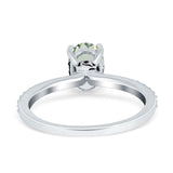 Art Deco Oval Natural Stone Wedding Ring