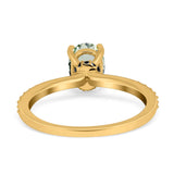 Art Deco Oval Natural Stone Wedding Ring