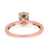 Art Deco Oval Natural Stone Wedding Ring